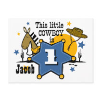 Little Cowboy 1st Birthday Postcard