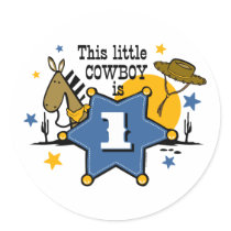Little Cowboy 1st Birthday Sticker