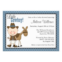 Little Cowboy Polka Dots Baby Shower Invitations invitations