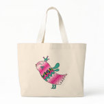 Little Crowned Pink Birdie Canvas Bags