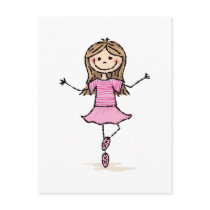 Little dancing girl postcards