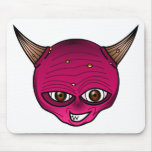 Little Devil Cartoon Head Face Horns Graphic Ympe Mousepads