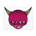Little Devil Cartoon Head Face Horns Graphic Ympe postcards