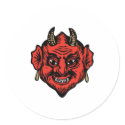 Little Devil Cartoon Head Face Horns Graphic Ympe stickers