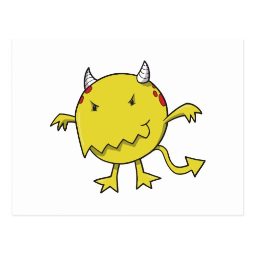 little devil inside yellow post cards