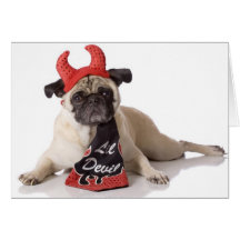 Little Devil Pug Card