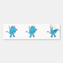 little devilish blue chomper monster bumper stickers