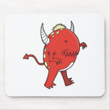 little devilish red chomper monster mousepad