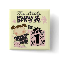 Little Diva 1st Birthday Tshirts and Gifts Pins
