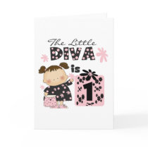 Little Diva 1st Birthday Tshirts and Gifts Greeting Cards