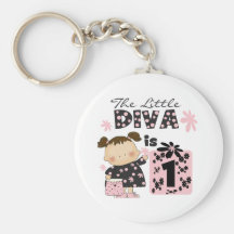 Little Diva 1st Birthday Tshirts and Gifts Key Chain