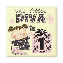 Little Diva 1st Birthday Tshirts and Gifts Magnet