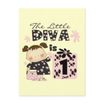 Little Diva 1st Birthday Tshirts and Gifts Post Card