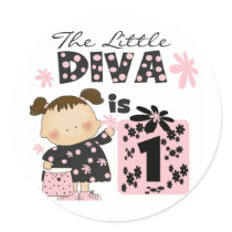 Little Diva 1st Birthday Tshirts and Gifts Sticker