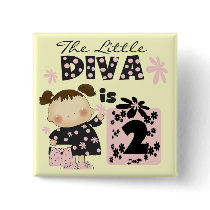 Little Diva 2nd Birthday Tshirts and Gifts Pins
