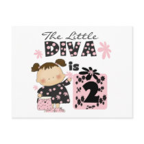 Little Diva 2nd Birthday Tshirts and Gifts Post Cards