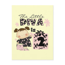 Little Diva 2nd Birthday Tshirts and Gifts Post Cards