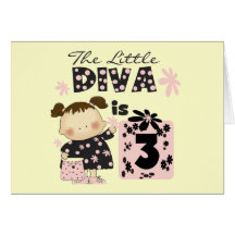 Little Diva 3rd Birthday Tshirts and Gifts Cards