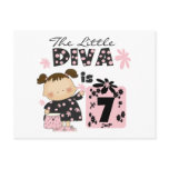 Little Diva 7th Birthday Tshirts and Gifts postcards
