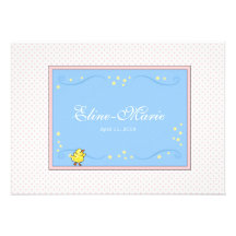 Little Duck with Stars Birth Announcement