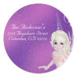 Little Fairy Girl Address Labels Round Stickers