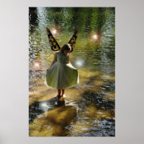 Little Fairy in Green Poster posters