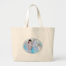 Little Fairy w/Unicorn Designs Tote Bags