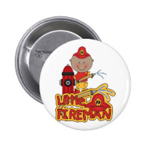 Little Fireman African American T-shirts and Gifts Buttons