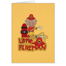 Little Fireman African American T-shirts and Gifts Greeting Card
