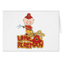 Little Fireman Tshirts and Gifts Greeting Cards