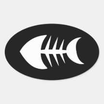 Little Fish Bone Tuxedo Black Stickers