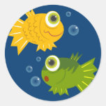 Little Fishes Round Sticker