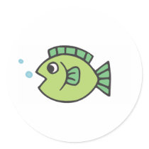 Little Fishy Round Stickers