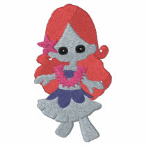 Little Flower Mermaid Redhead Girl Design Polo Shirt