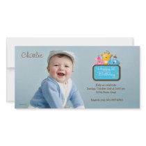 Little Friends - First Birthday Photo Invitation
