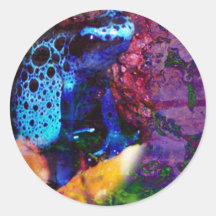 LITTLE FROGGY BLUE ROUND STICKER