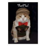Little Gentleman Cat in Argyle Sweater Thank You Greeting Card