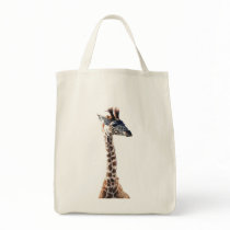 "Little Giraffe" Wildlife Animal Watercolor Bag