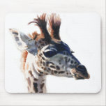 "Little Giraffe" Wildlife Animal Watercolor mousepads