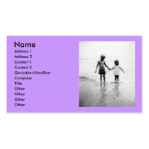 little girl and boy holding hands business card