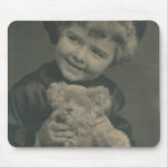 little girl and teddy bear mousepad
