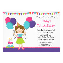 Little Girl Birthday Party Invitation