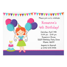 Little Girl Birthday Party Invitation