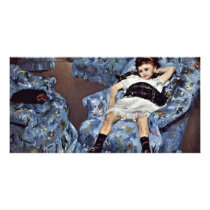 Little Girl In Blue Armchair By Cassatt Mary (Best Custom Photo Card