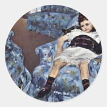 Little Girl In Blue Armchair By Cassatt Mary (Best Sticker