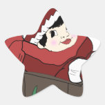 little girl in red hat and sleigh sticker