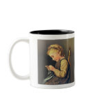 Little Girl Knitting mugs