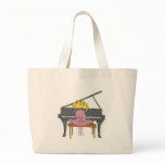 little girl playing piano bags