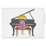 little girl playing piano cards