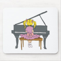 little girl playing piano mouse mats